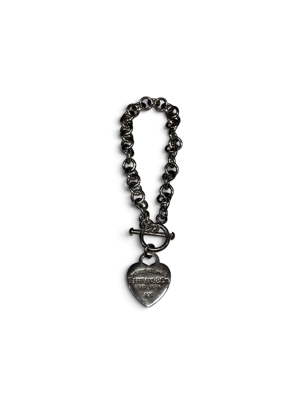 Tiffany @ Co. sterling silver toggle bracelet heart charm - Picture 3 of 5